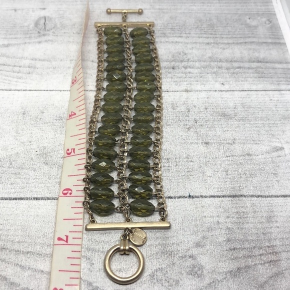 Talbots glass bead trendy costume dressy statement bracelet glass bead. - Picture 4 of 5